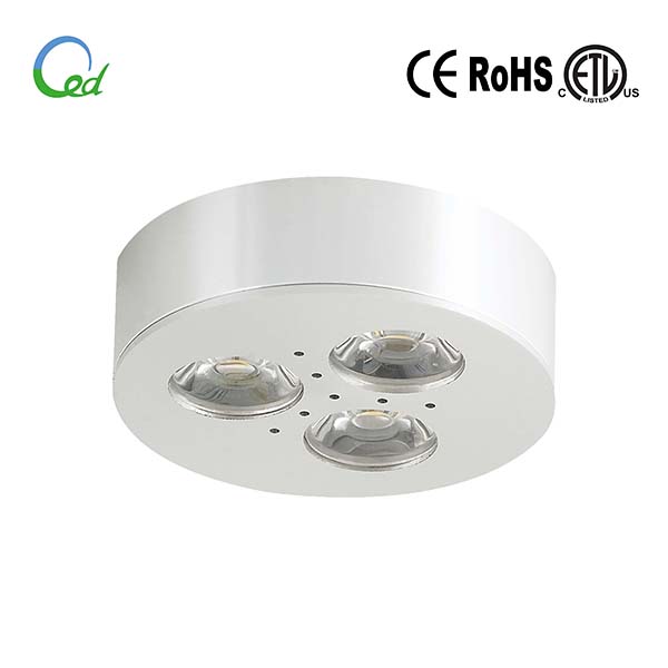 LED cabinet light, input 12V or 24V DC, 3W, Ra>80, recessed mounted or surface mounted